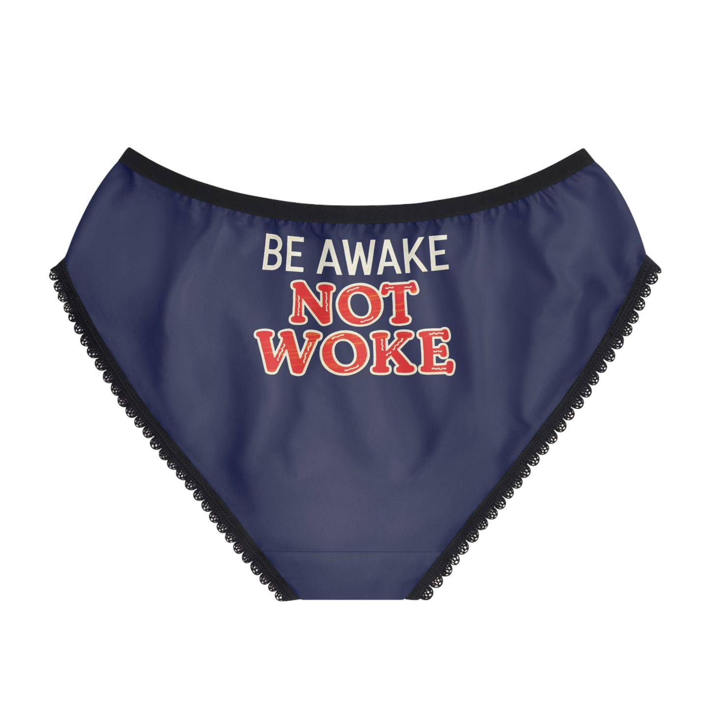 "Be Awake Not Woke" #10, Women's Briefs (Norway Blue)