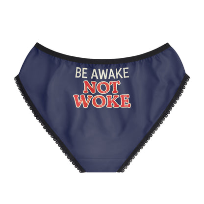"Be Awake Not Woke" #10, Women's Briefs (Norway Blue)