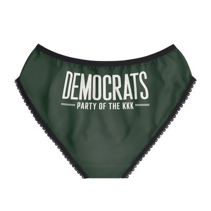 "Democrats - Party of the KKK", Women's Briefs (Monsoon Green)