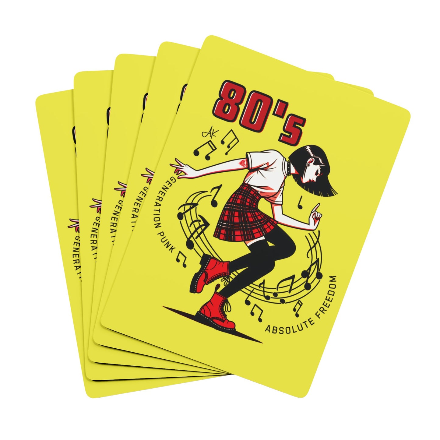 "80's Generation Punk", Retro Playing Cards (Crayola Yellow)
