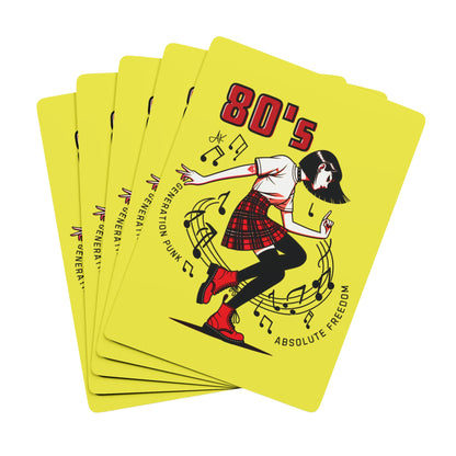 "80's Generation Punk", Retro Playing Cards (Crayola Yellow)