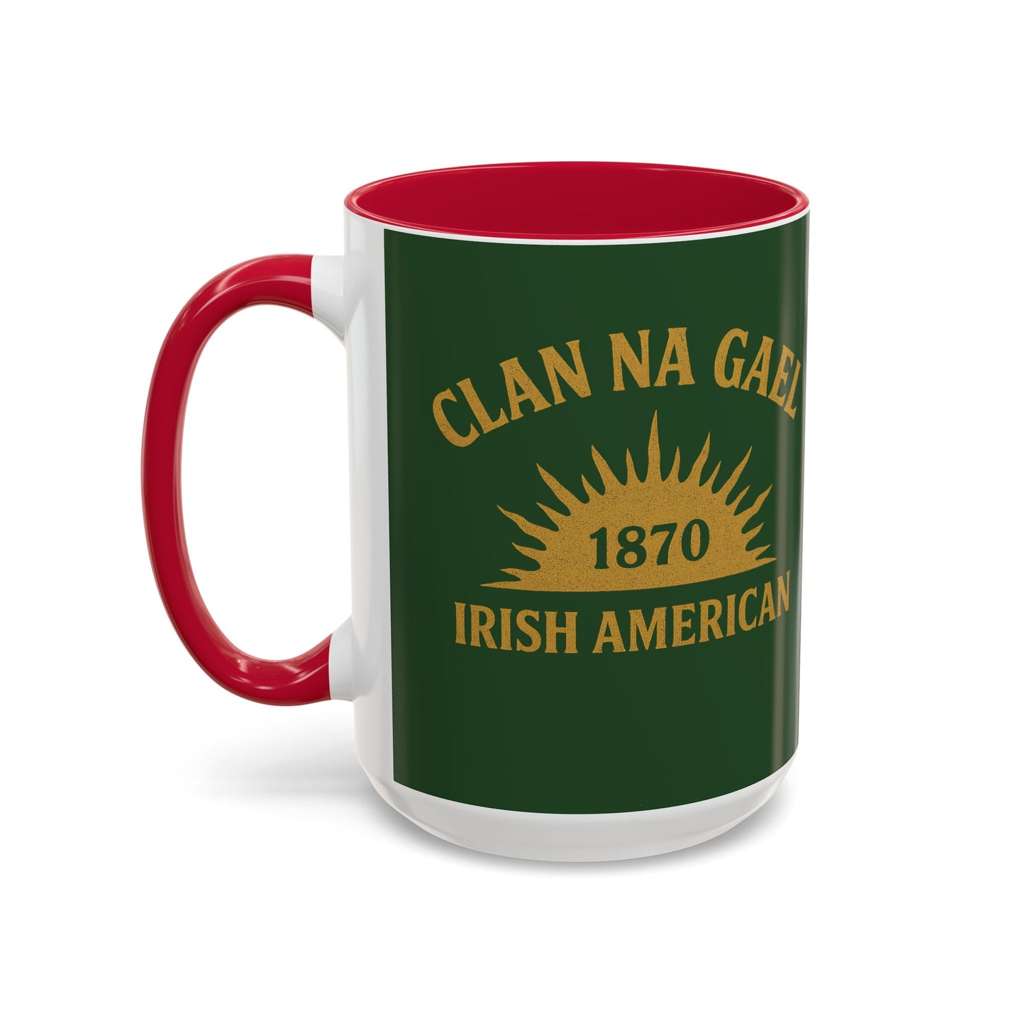 "Clan na Gael - Irish American", Colorful Mugs (11oz, 15oz) (Brithemain Green)