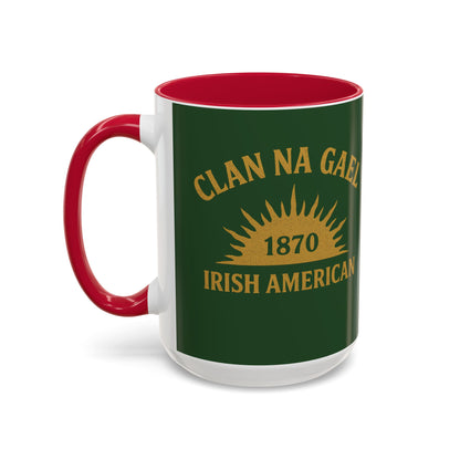 "Clan na Gael - Irish American", Colorful Mugs (11oz, 15oz) (Brithemain Green)