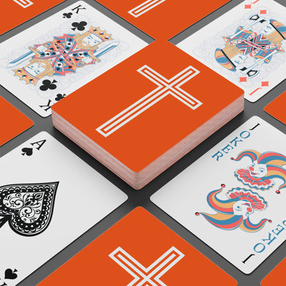 "A Simple Cross", Chrsitian Playing Cards (Lava Orange)