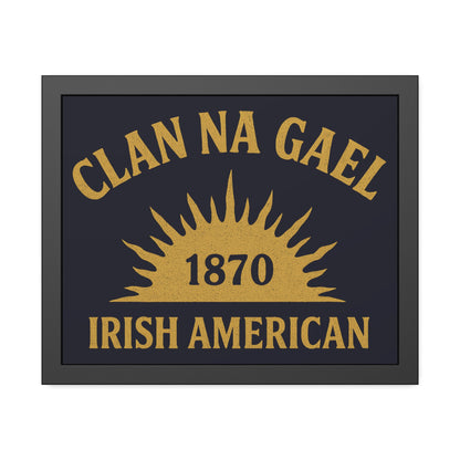 "Clan na Gael - Irish American", Framed Paper Poster (Black Rock Blue)