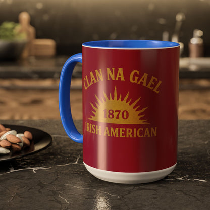 "Clan na Gael - Irish American", Colorful Mugs (11oz, 15oz) (Fénechas Red)