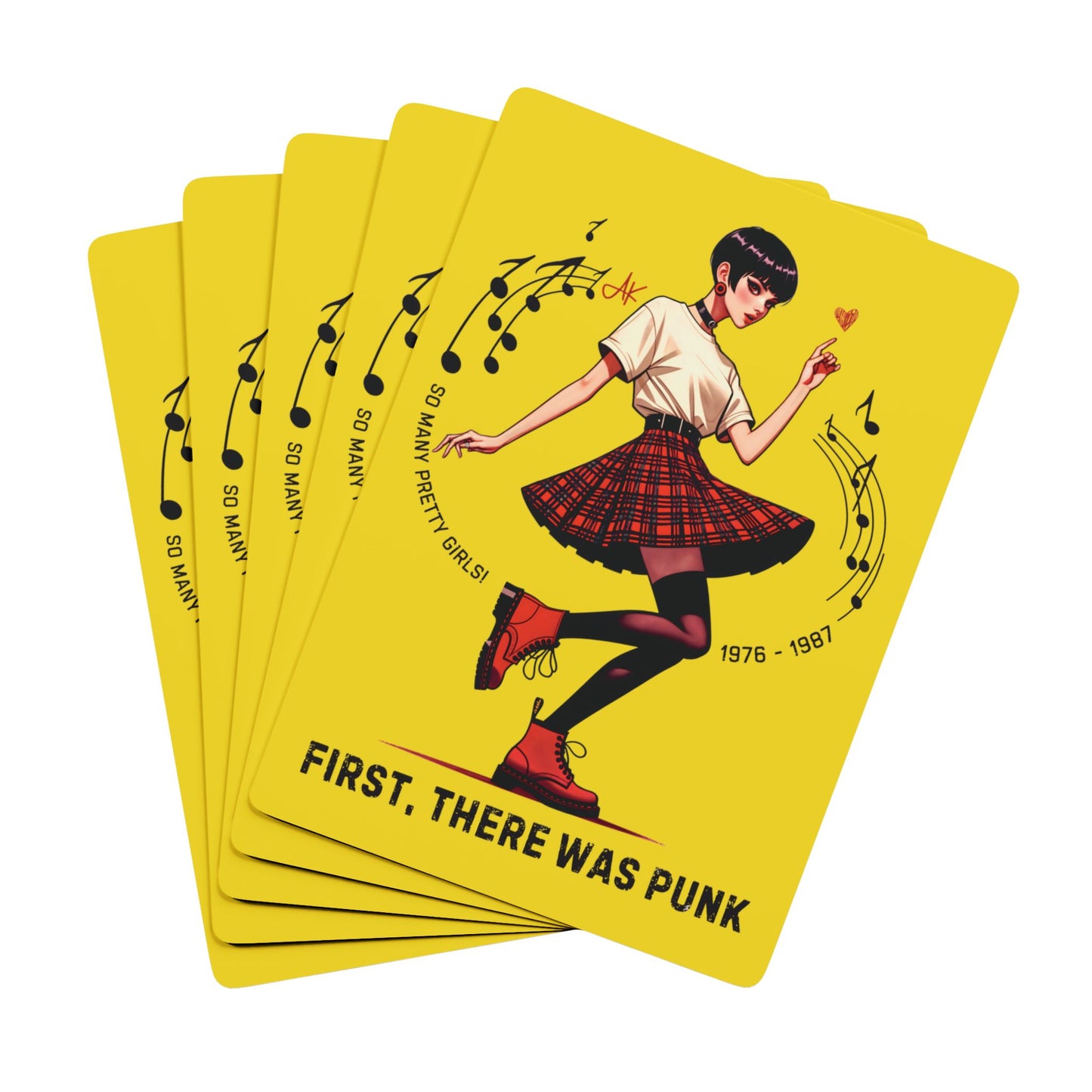 "First, there was Punk" Retro Playing Cards (Bumblebee Yellow)