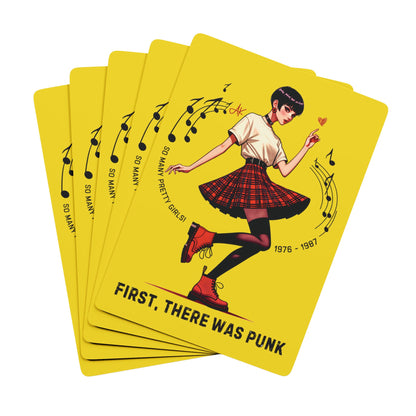 "First, there was Punk" Retro Playing Cards (Bumblebee Yellow)