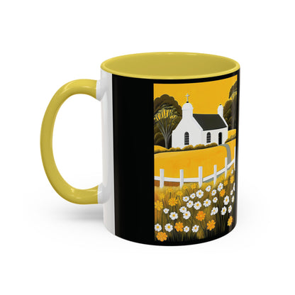 "Eaglais a’ Bhuidhe (Gaelic) - The Church of Golden Hope (English)", Colorful Mugs (11oz & 15oz)