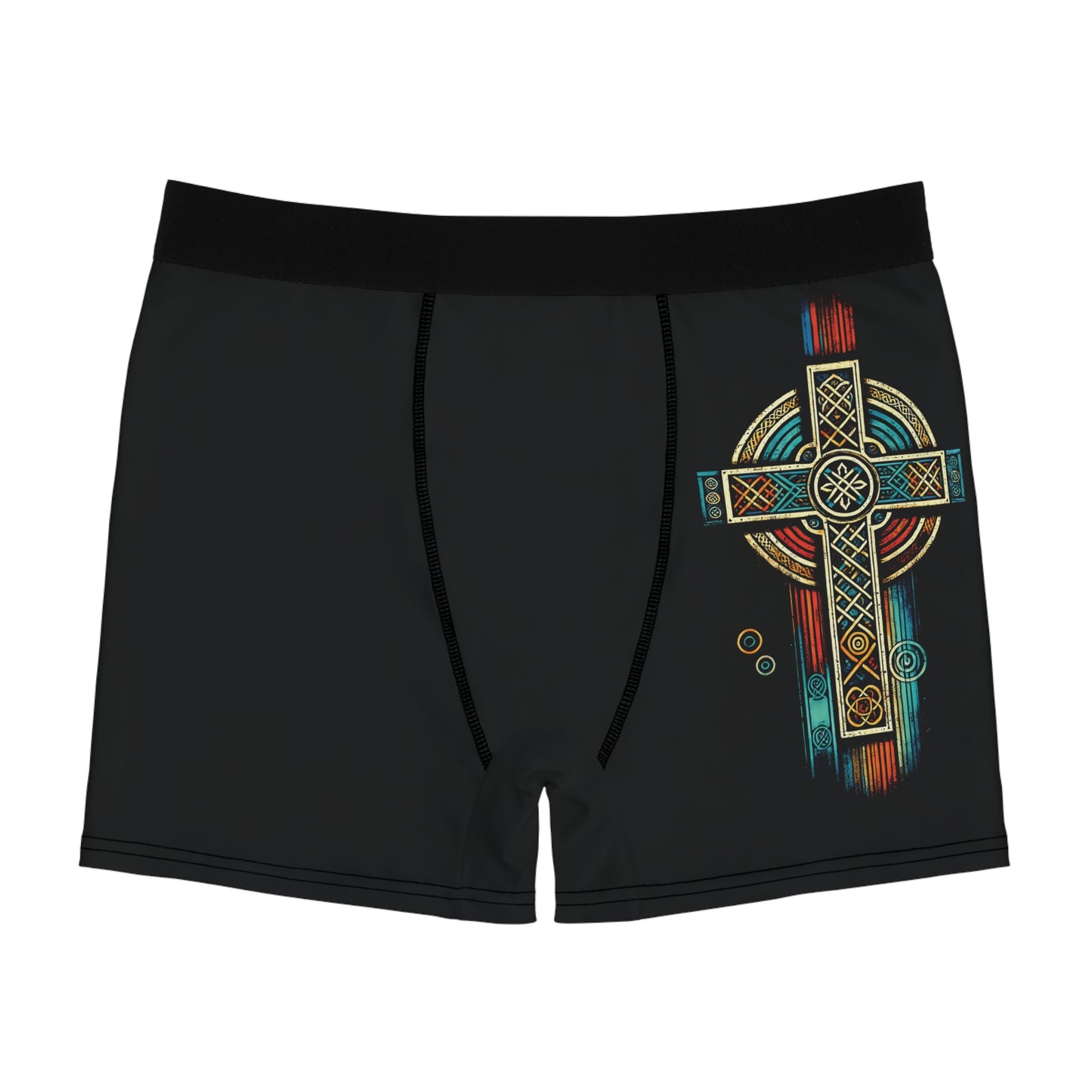 "Ancestral Faith", Men's Boxer Briefs (Moonless Black)