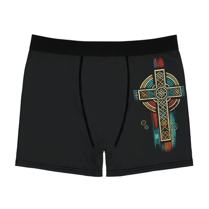 "Ancestral Faith", Men's Boxer Briefs (Moonless Black)