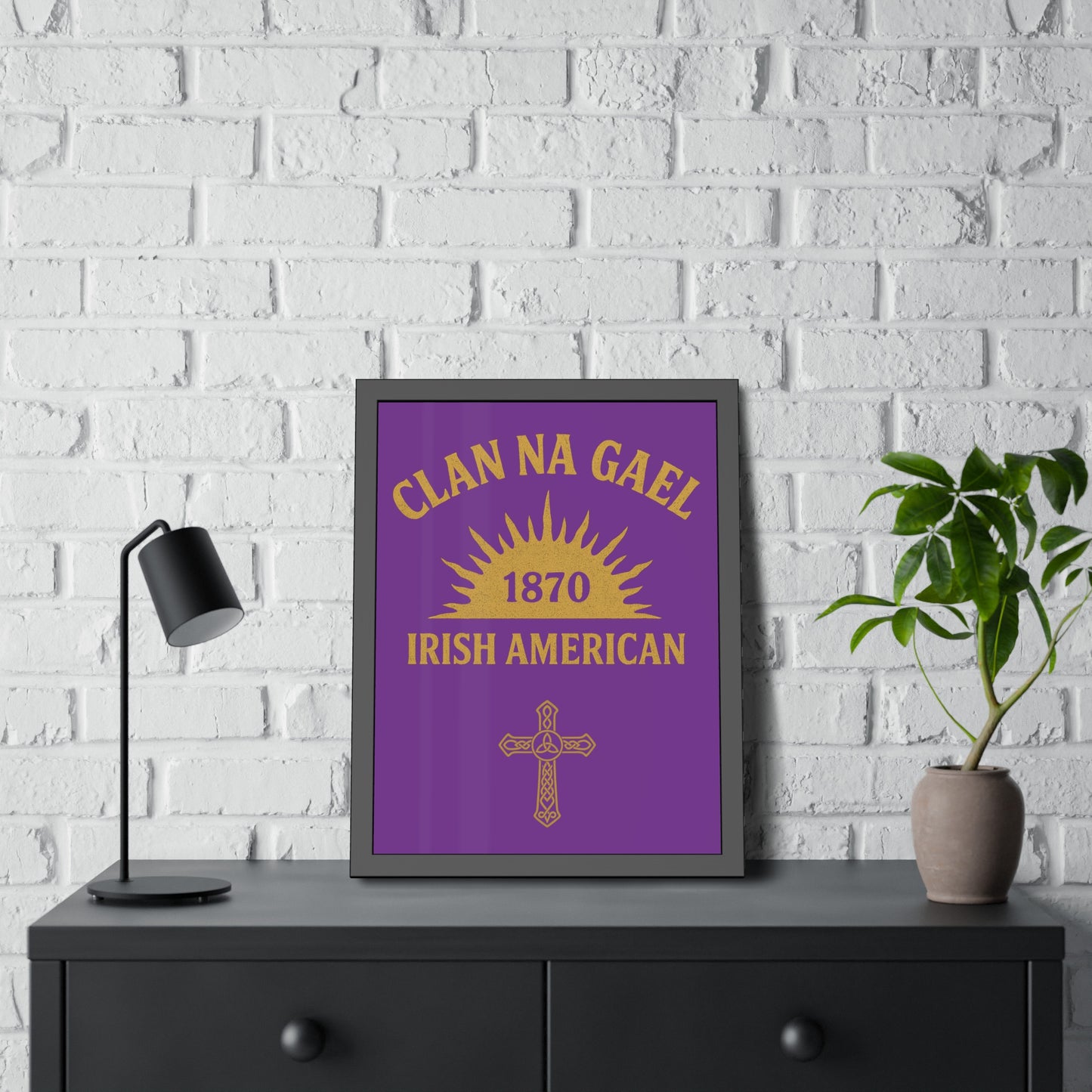 "Clan na Gael - Irish American", Framed Paper Poster (Vesper Violet)