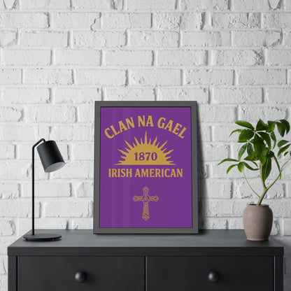 "Clan na Gael - Irish American", Framed Paper Poster (Vesper Violet)