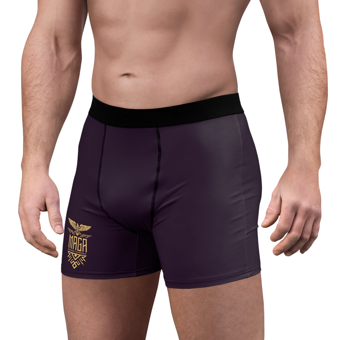 "MAGA Restoring the Republic" #02, Men's Boxer Briefs (Purple Nights)