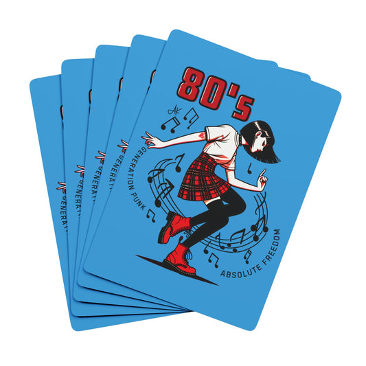 "80's Generation Punk", Retro Playing Cards (Chlorine Blue)