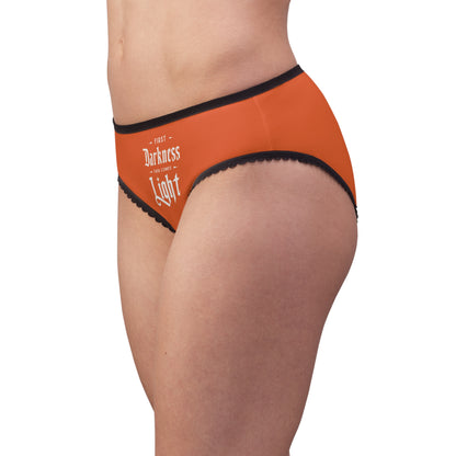 "First Darkness Then Comes Light" #02, Women's Briefs (Salamander Orange)