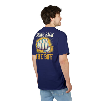 "Bring Back The Biff", Unisex T-shirt (Norway Blue)