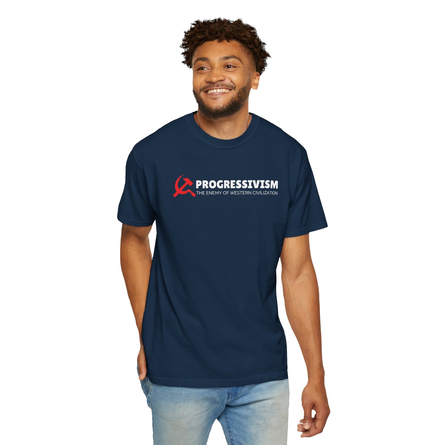 "Progressivism - Enemy of Western Civilization", Unisex T-shirt (Dark Colors)