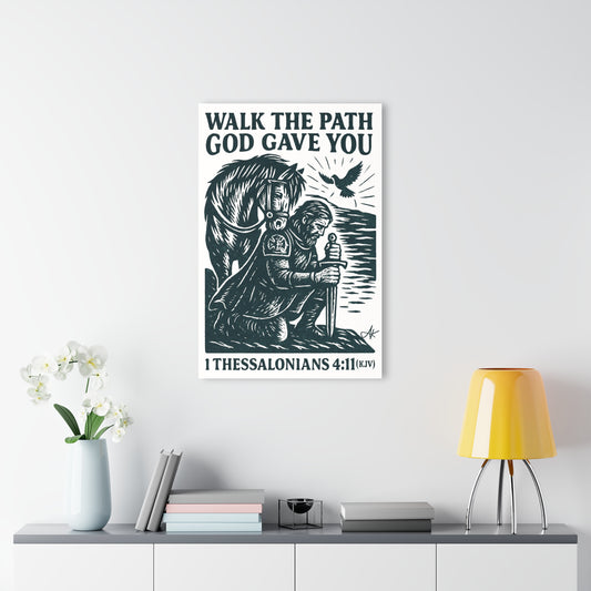 "1 Thessalonians 4:11 (KJV)", Acrylic Wall Prints (French Cleat Hanging) (Porcelain White)