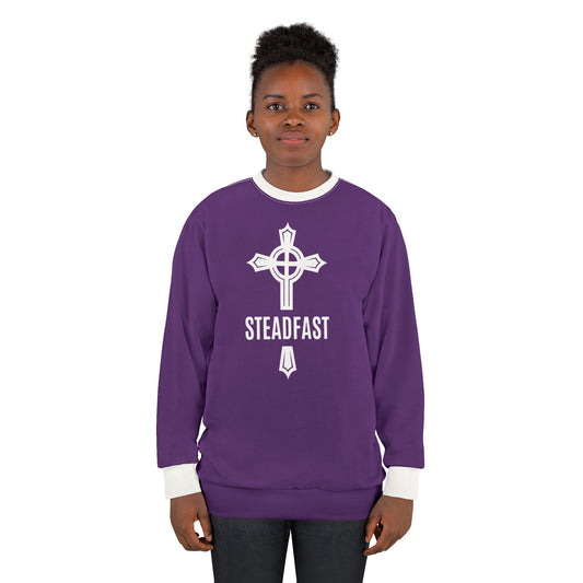 "Steadfast Cross", Unisex Sweatshirt (Daintree Dusk Purple)