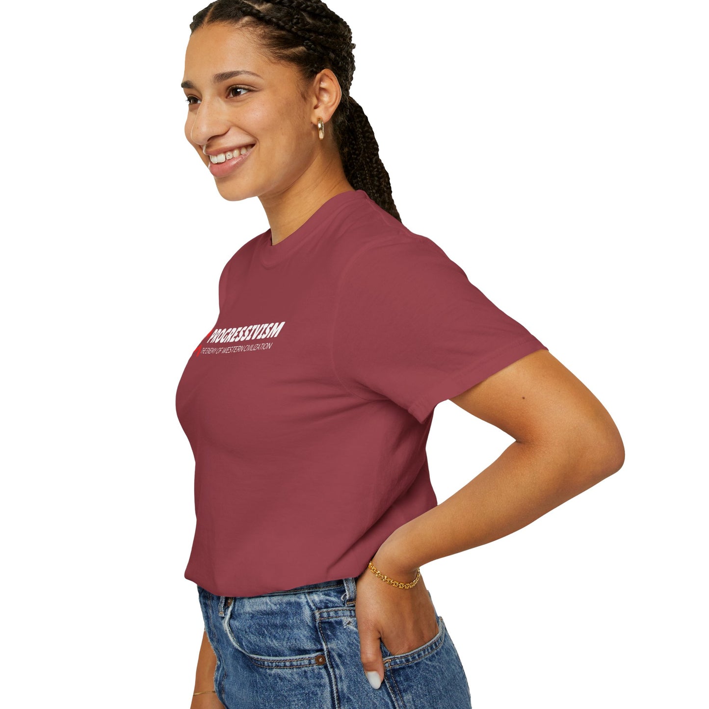 "Progressivism - Enemy of Western Civilization", Unisex T-shirt (Dark Colors)