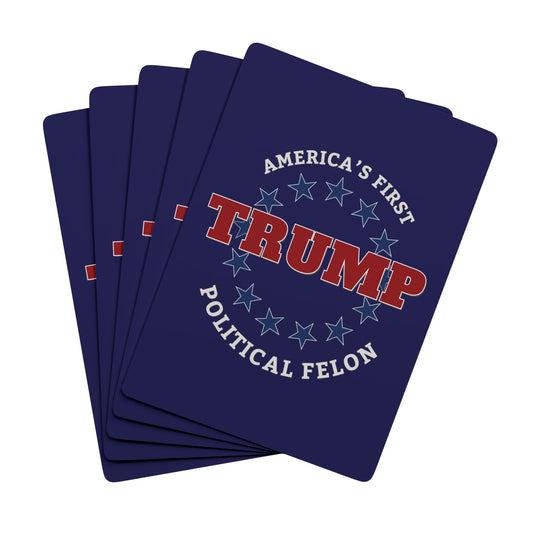 "Trump - Political Felon", Political Playing Cards (Obsidian Blue)