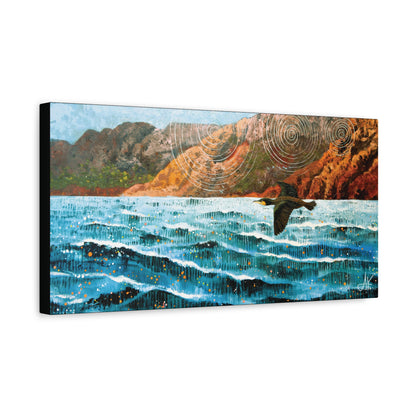 "Sky Kin II – Gannet on the Weather Edge", Fine Art Matte Canvas, Stretched, 1.25"