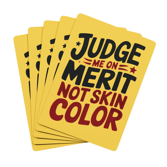 "Judge Me on Merit not Skin Color", Cultural Playing Cards (Mustard Yellow)
