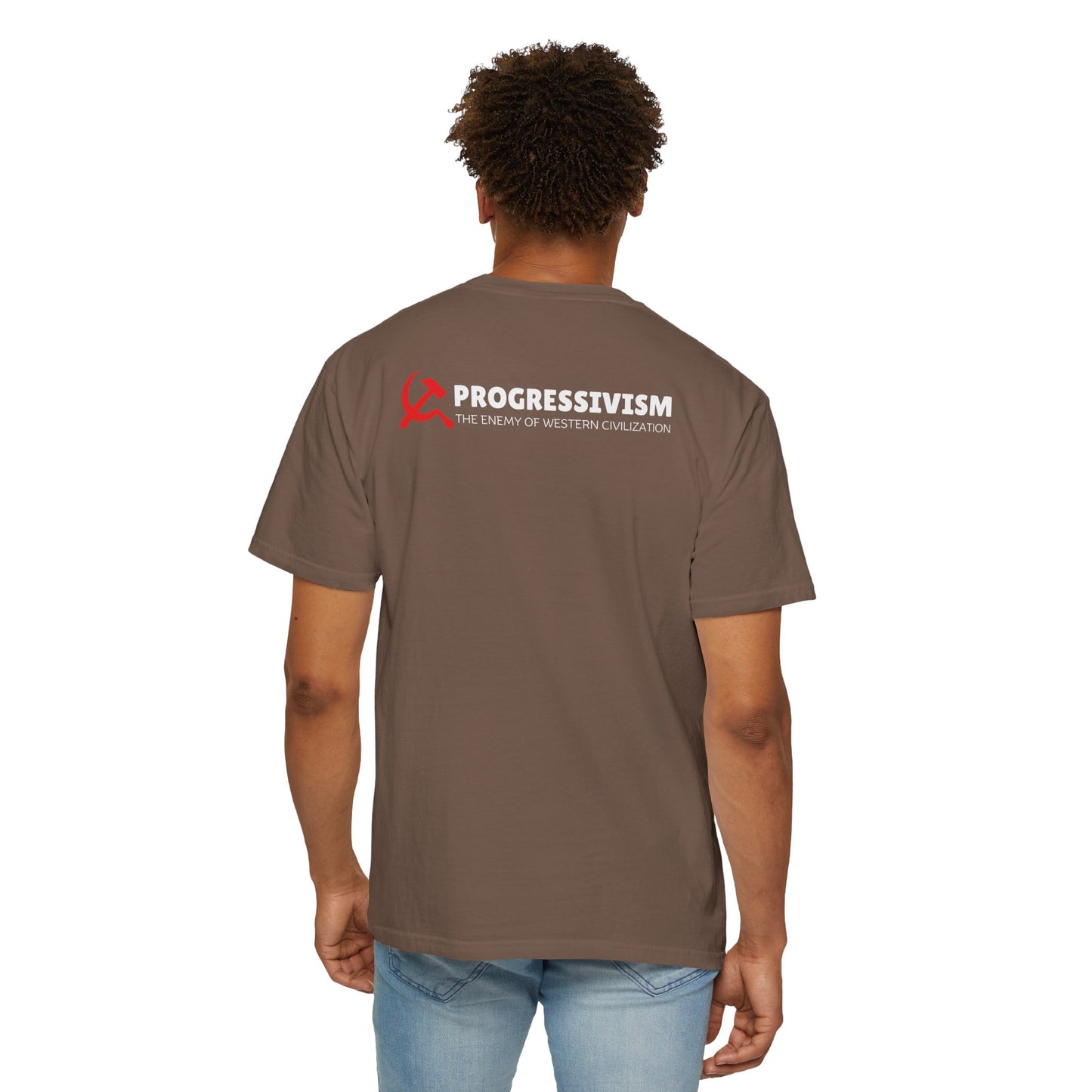 "Progressivism - Enemy of Western Civilization", Unisex T-shirt (Dark Colors)