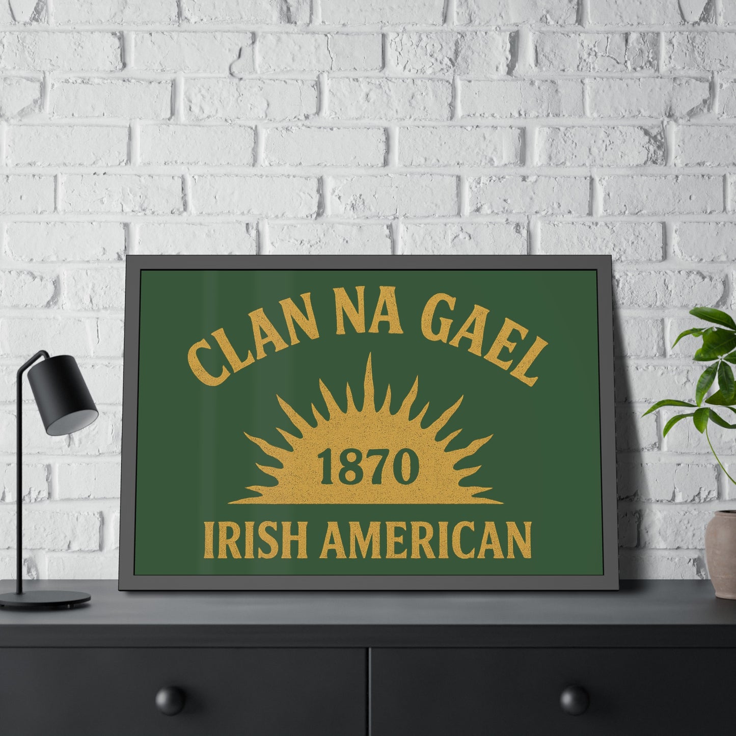 "Clan na Gael - Irish American", Framed Paper Poster (Brithemain Green)