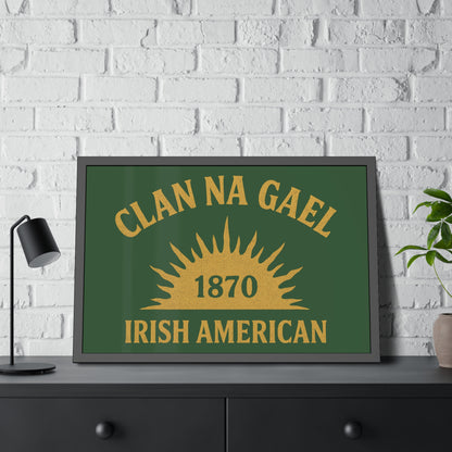 "Clan na Gael - Irish American", Framed Paper Poster (Brithemain Green)