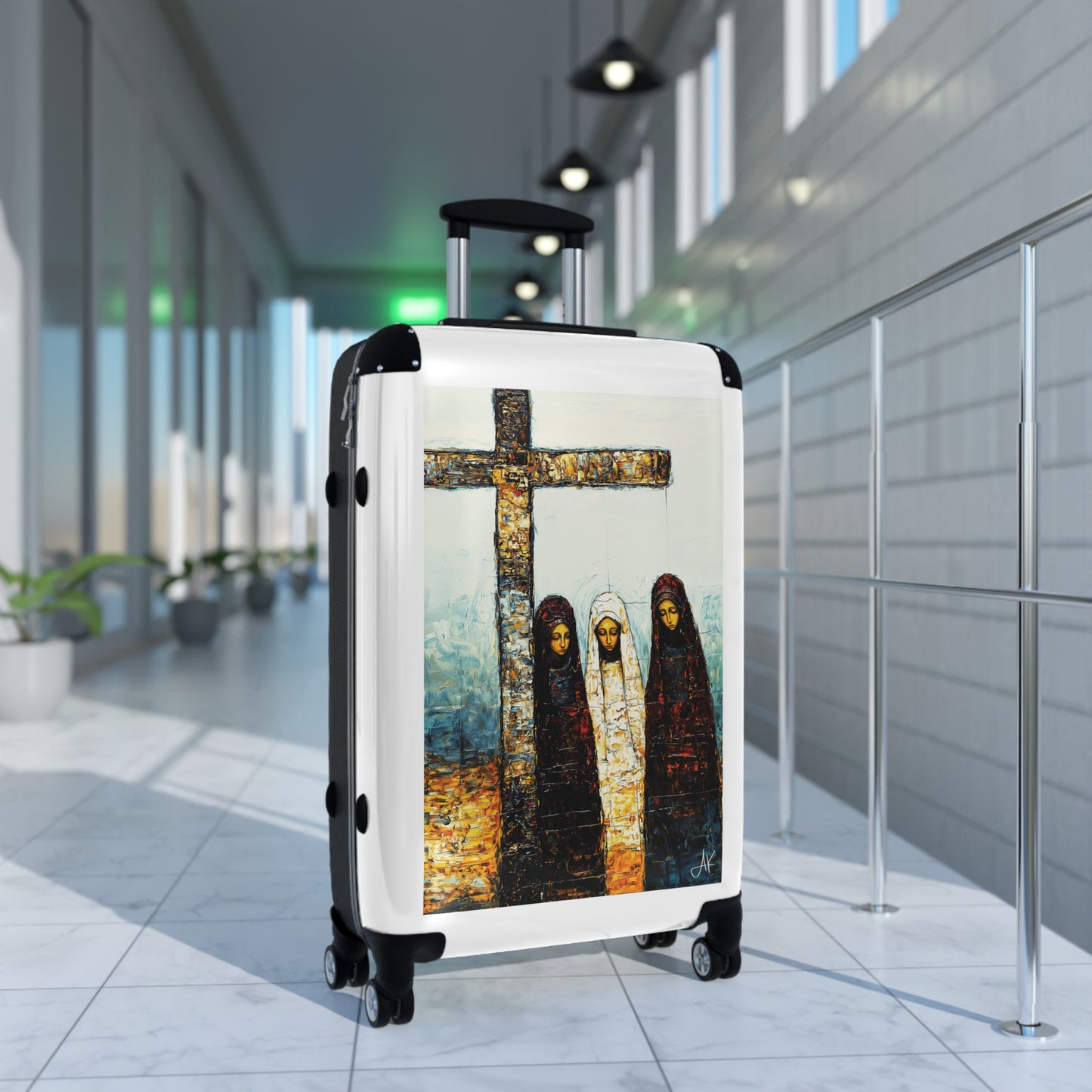 "At-the-Foot of the Cross - John 19:25", Suitcases (White)