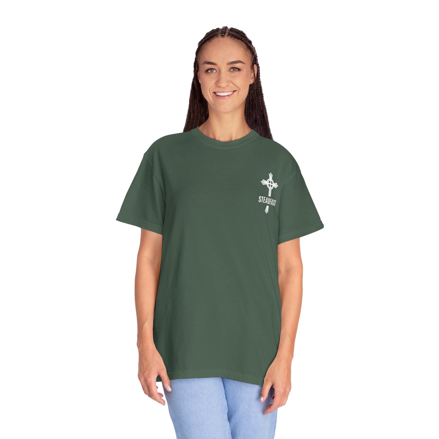 "Steadfast Cross in White", Unisex T-shirt