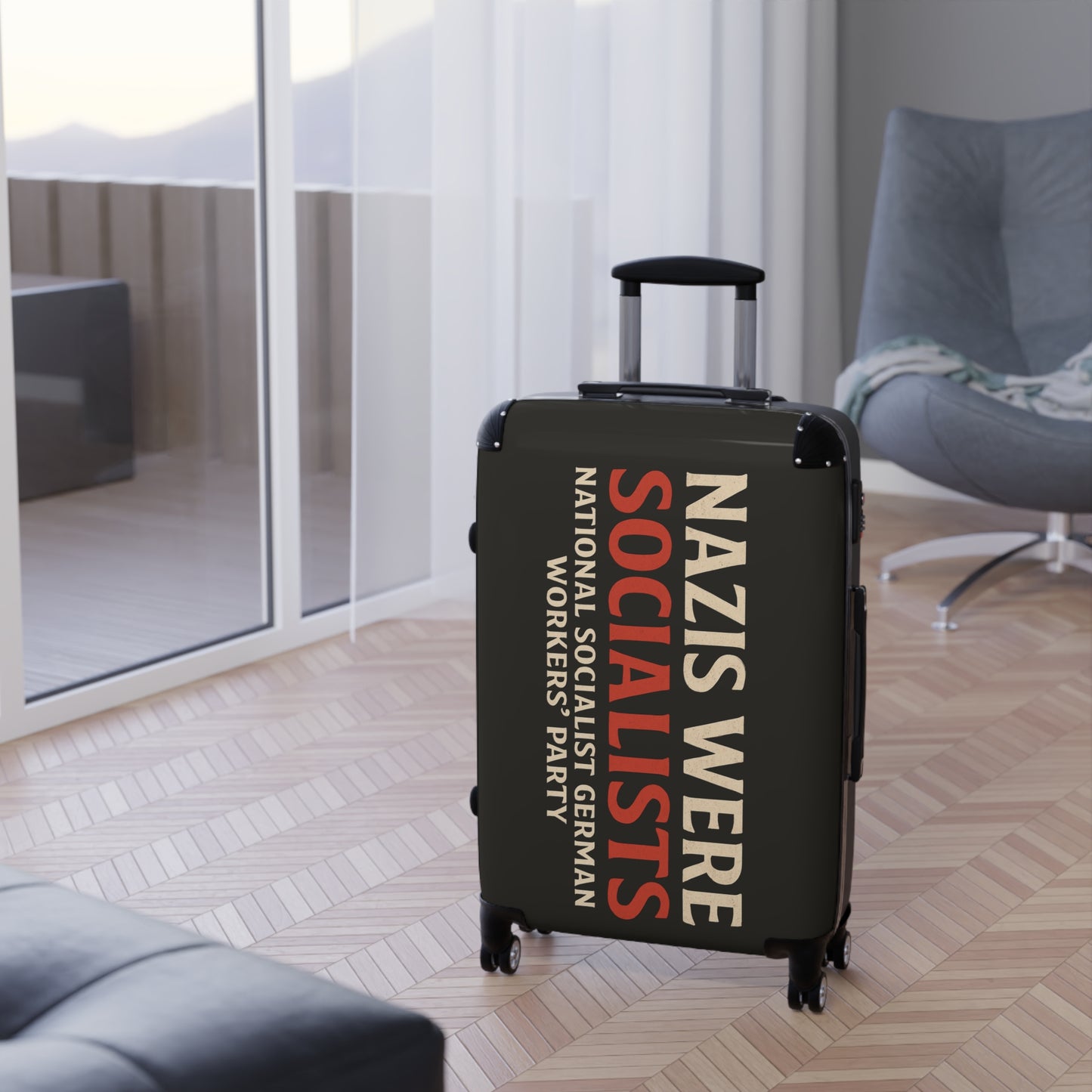 "Nazis were Socialists", Suitcase (Pitch Grey)