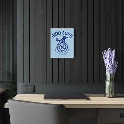 "Bird Song", Christian Acrylic Wall Prints (French Cleat Hanging) (Boy Blue)
