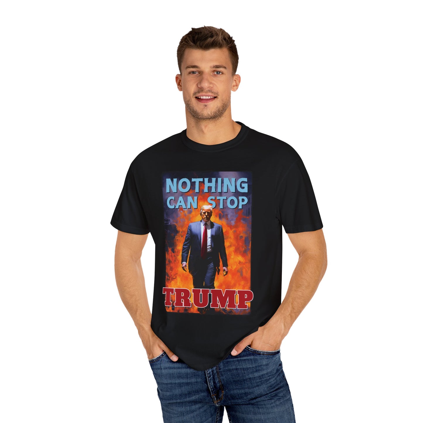"Nothing Can Stop Trump", Unisex T-shirt (Dark Colors)
