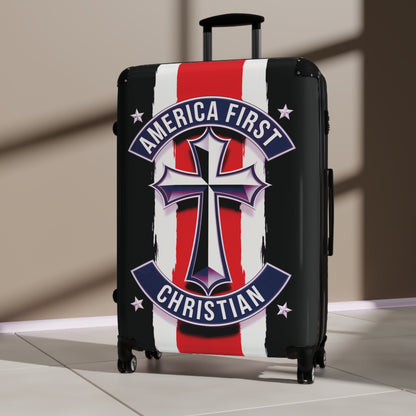 "America First Christian" Wall Art #02 Suitcases (Moonless Black)