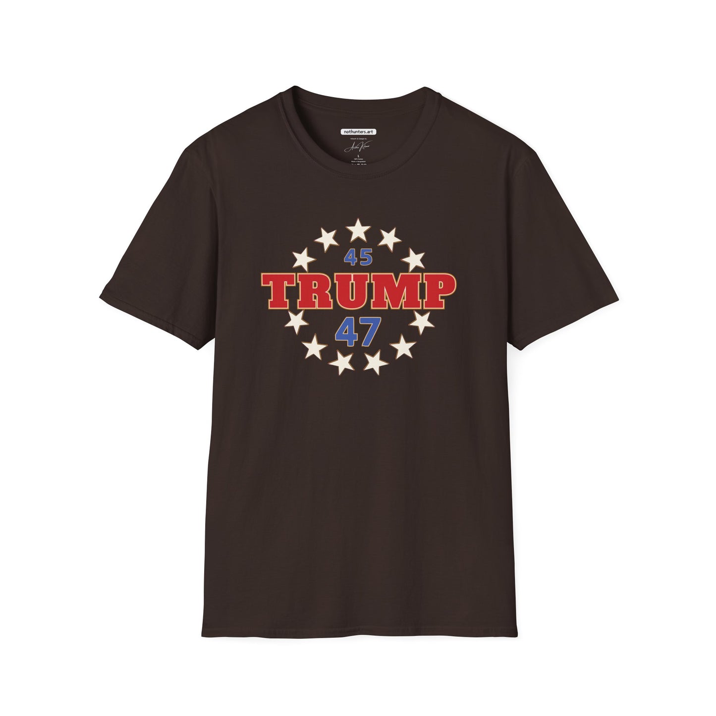 "Trump 45-47 Circle of Stars", Unisex Softstyle T-Shirt
