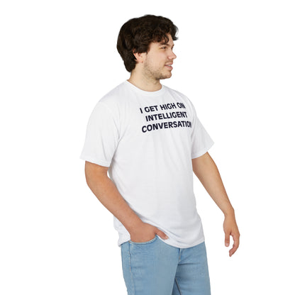 "Intelligent Conversation", Unisex T-shirt (White)