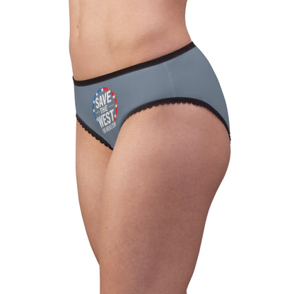 "Save the West - End Wokeism", Women's Briefs (Atlantic Grey)