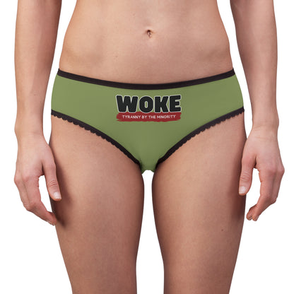 "Woke - Tyranny by the Minority", Women's Briefs (Winter Pear Green)