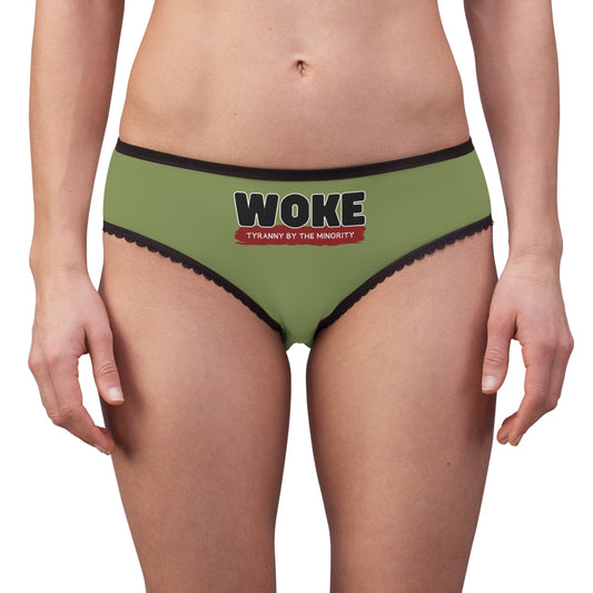 "Woke - Tyranny by the Minority", Women's Briefs (Winter Pear Green)