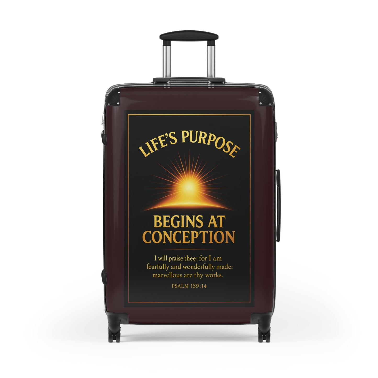"Life's Purpose, Psalm 139:14", Suitcase (Fertile Fields Brown)