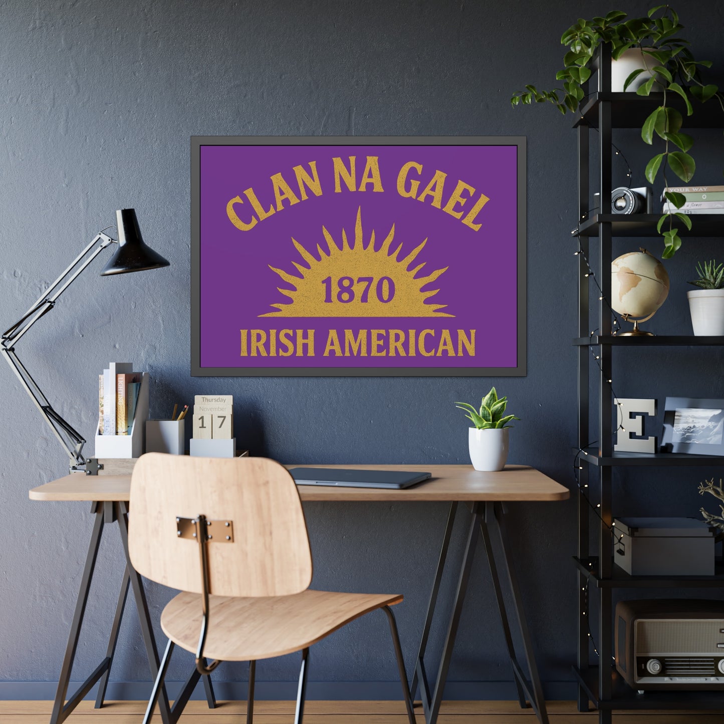 "Clan na Gael - Irish American", Framed Paper Poster (Vesper Violet)