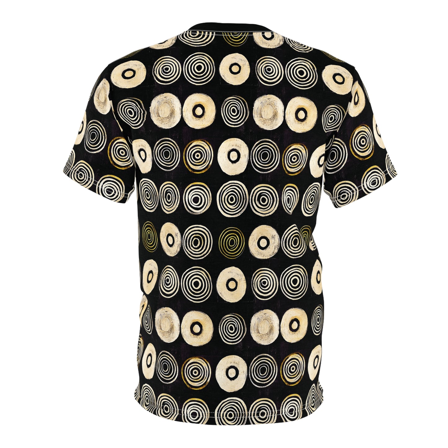 "Punk Polka", Wearable Pattern Art Unisex Tee (Plain Black Collar)