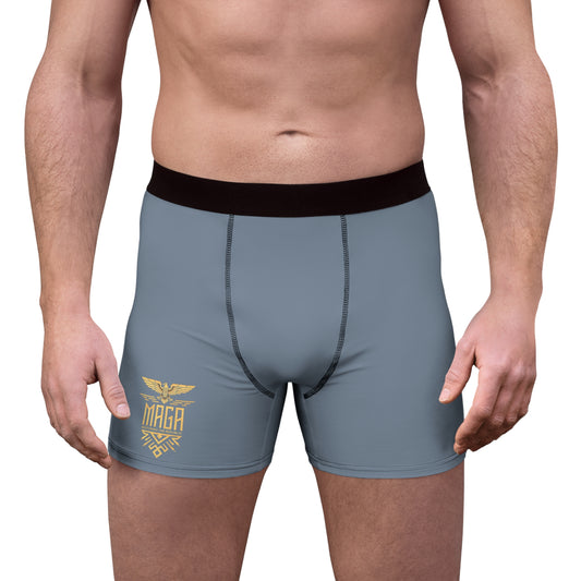 "MAGA Restoring the Republic" #02, Men's Boxer Briefs (Atlantic Grey)