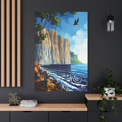 "Sky Kin IV – Gannet Over the Quiet Sound", Fine Art Matte Canvas, Stretched, 1.25"