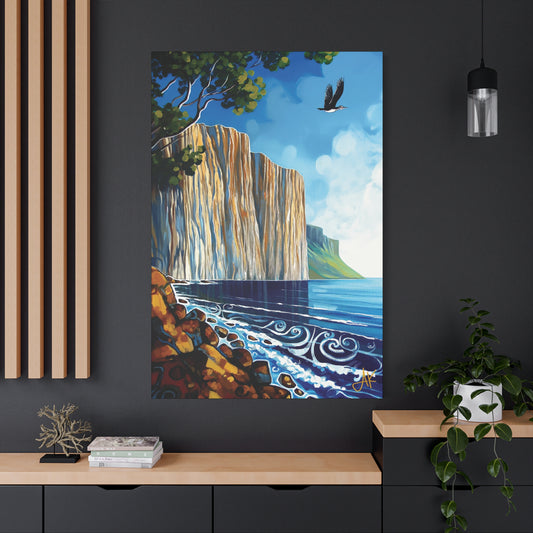 "Sky Kin IV – Gannet Over the Quiet Sound", Fine Art Matte Canvas, Stretched, 1.25"