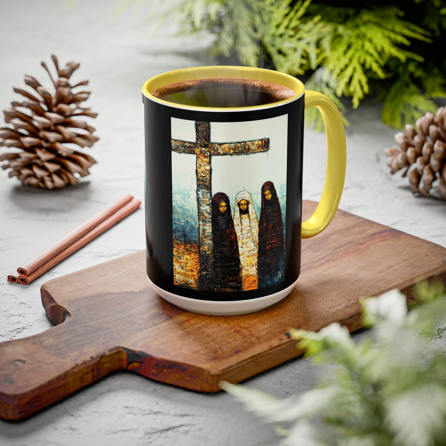 "At-the-Foot of the Cross - John 19:25", Colorful Mugs (11oz & 15oz)