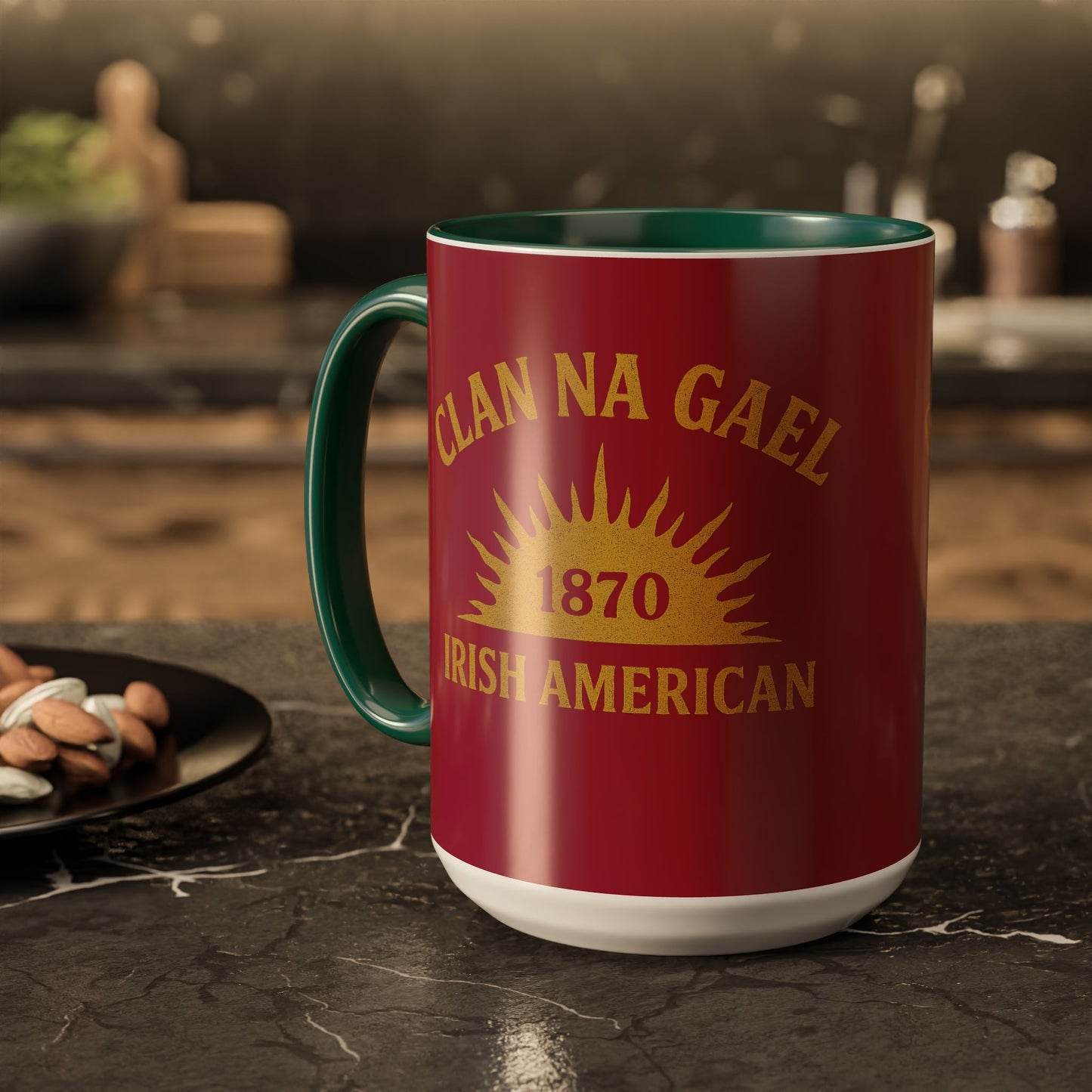 "Clan na Gael - Irish American", Colorful Mugs (11oz, 15oz) (Fénechas Red)